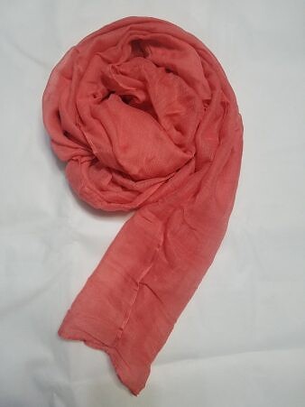 Plain Lawn Scarf - Coral Red Plain Lawn Scarf - Coral Red